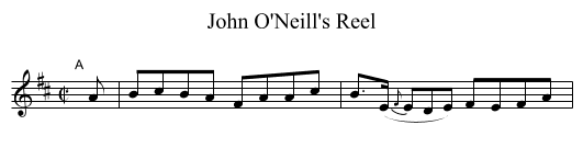 John O'Neill's Reel - staff notation