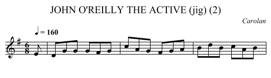 JOHN O'REILLY THE ACTIVE (jig) (2) - staff notation