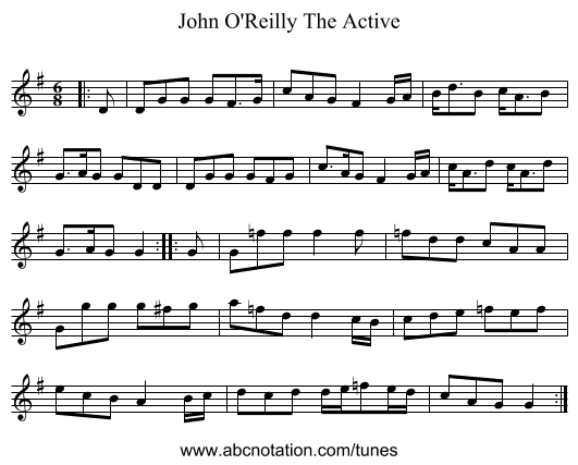 John O'Reilly The Active - staff notation