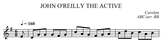JOHN O'REILLY THE ACTIVE - staff notation