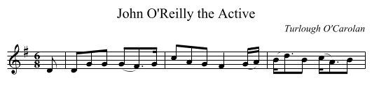 John O'Reilly the Active - staff notation