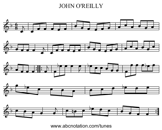 JOHN O'REILLY - staff notation