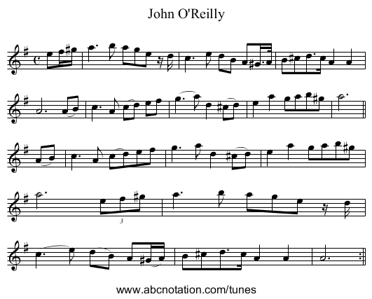 John O'Reilly - staff notation