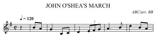JOHN O'SHEA'S MARCH - staff notation