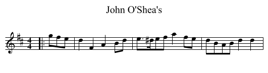 John O'Shea's - staff notation
