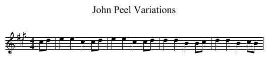 John Peel Variations - staff notation