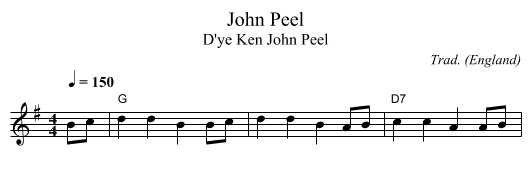 John Peel - staff notation