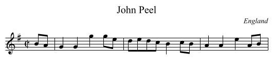 John Peel - staff notation