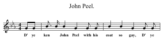 John Peel. - staff notation