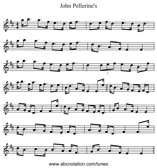 John Pellerine's - staff notation