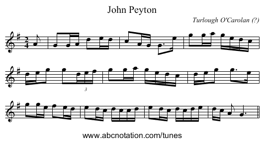 John Peyton - staff notation