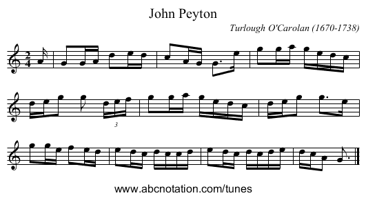 John Peyton - staff notation