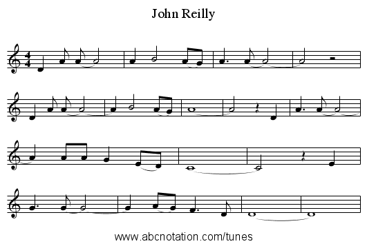 John Reilly - staff notation