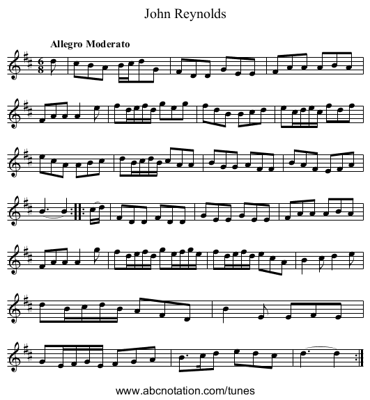 John Reynolds - staff notation