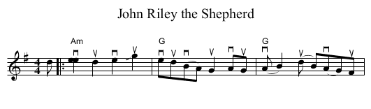 John Riley the Shepherd - staff notation