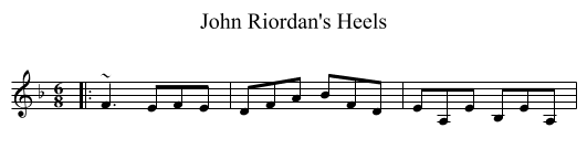 John Riordan's Heels - staff notation