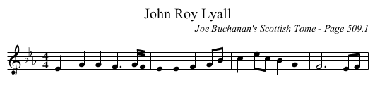 John Roy Lyall - staff notation
