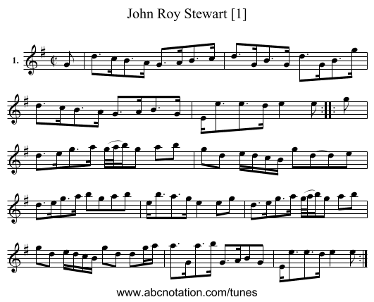 John Roy Stewart [1] - staff notation