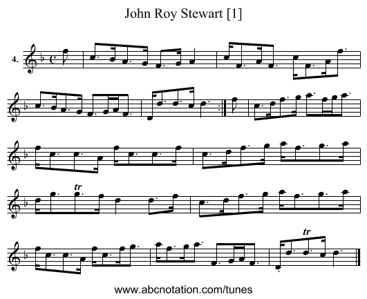 John Roy Stewart [1] - staff notation
