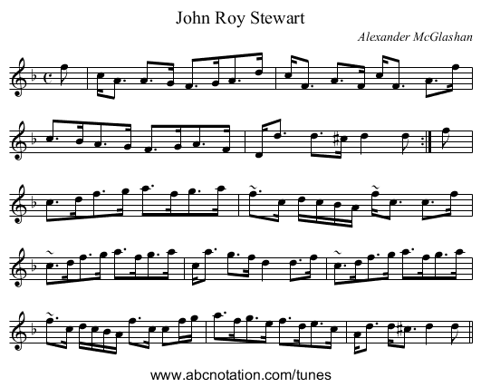 John Roy Stewart - staff notation