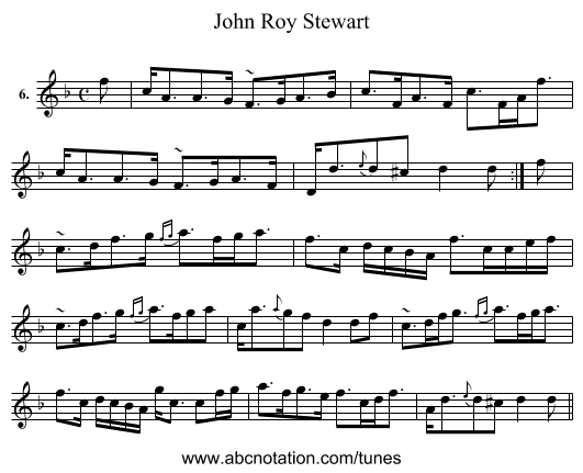 John Roy Stewart - staff notation