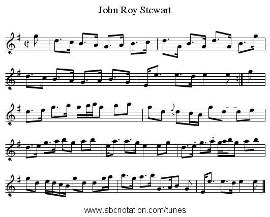 John Roy Stewart - staff notation