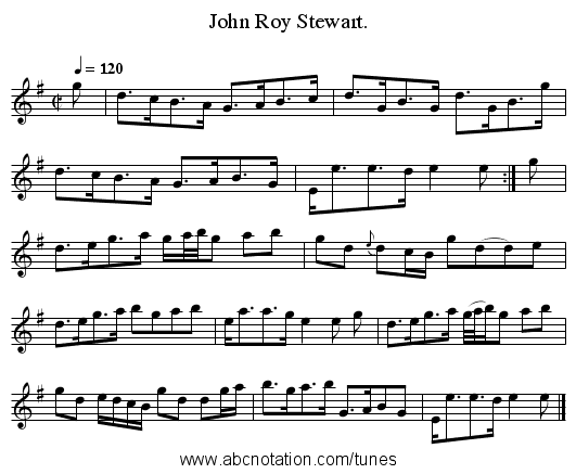 John Roy Stewart. - staff notation