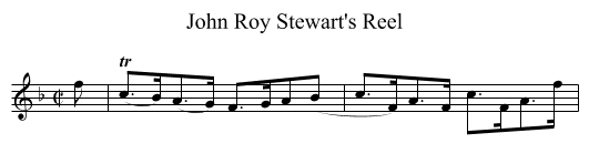 John Roy Stewart's Reel - staff notation