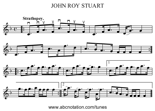 JOHN ROY STUART - staff notation