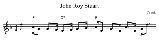 John Roy Stuart - staff notation