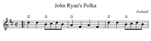 John Ryan's Polka - staff notation