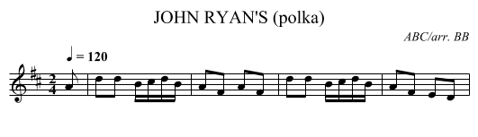 JOHN RYAN'S (polka) - staff notation