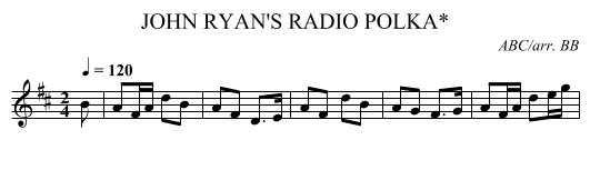JOHN RYAN'S RADIO POLKA* - staff notation