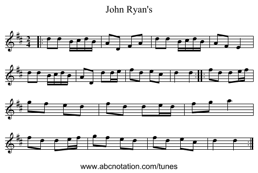 John Ryan's - staff notation