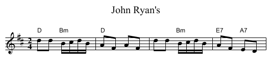 John Ryan's - staff notation