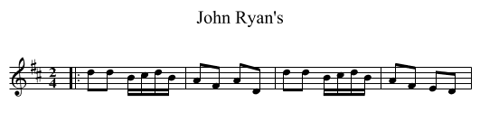 John Ryan's - staff notation