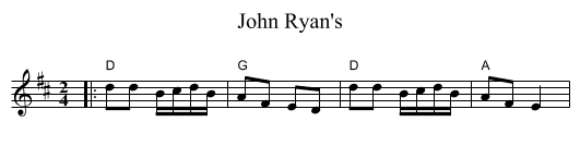 John Ryan's - staff notation