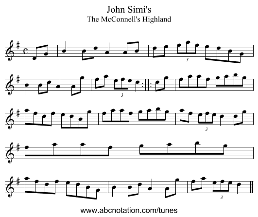 John Simi's - staff notation
