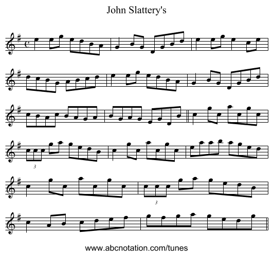 John Slattery's - staff notation