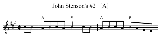 John Stenson's #2   [A] - staff notation