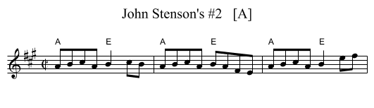 John Stenson's #2   [A] - staff notation