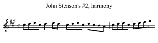 John Stenson's #2, harmony - staff notation