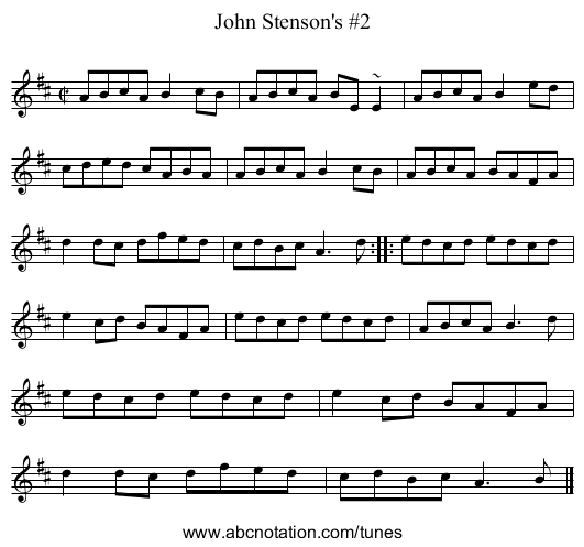 John Stenson's #2 - staff notation