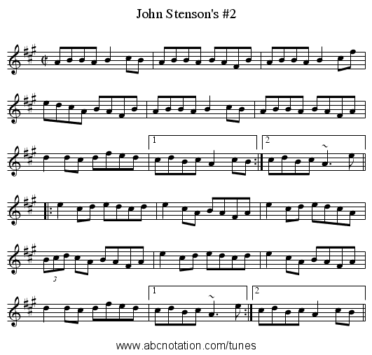 John Stenson's #2 - staff notation