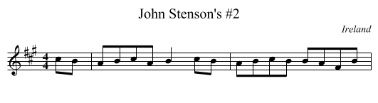 John Stenson's #2 - staff notation