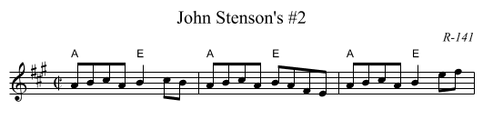 John Stenson's #2 - staff notation