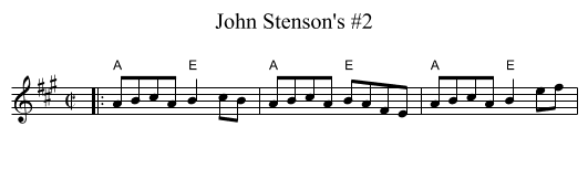 John Stenson's #2 - staff notation