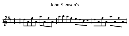 John Stenson's - staff notation