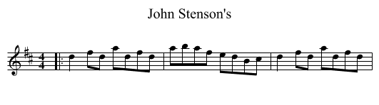 John Stenson's - staff notation