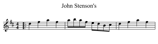 John Stenson's - staff notation